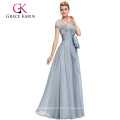 Grace Karin Formal Gris Madre Larga de la Novia Lace Vestidos Vestido de noche de manga corta CL4445